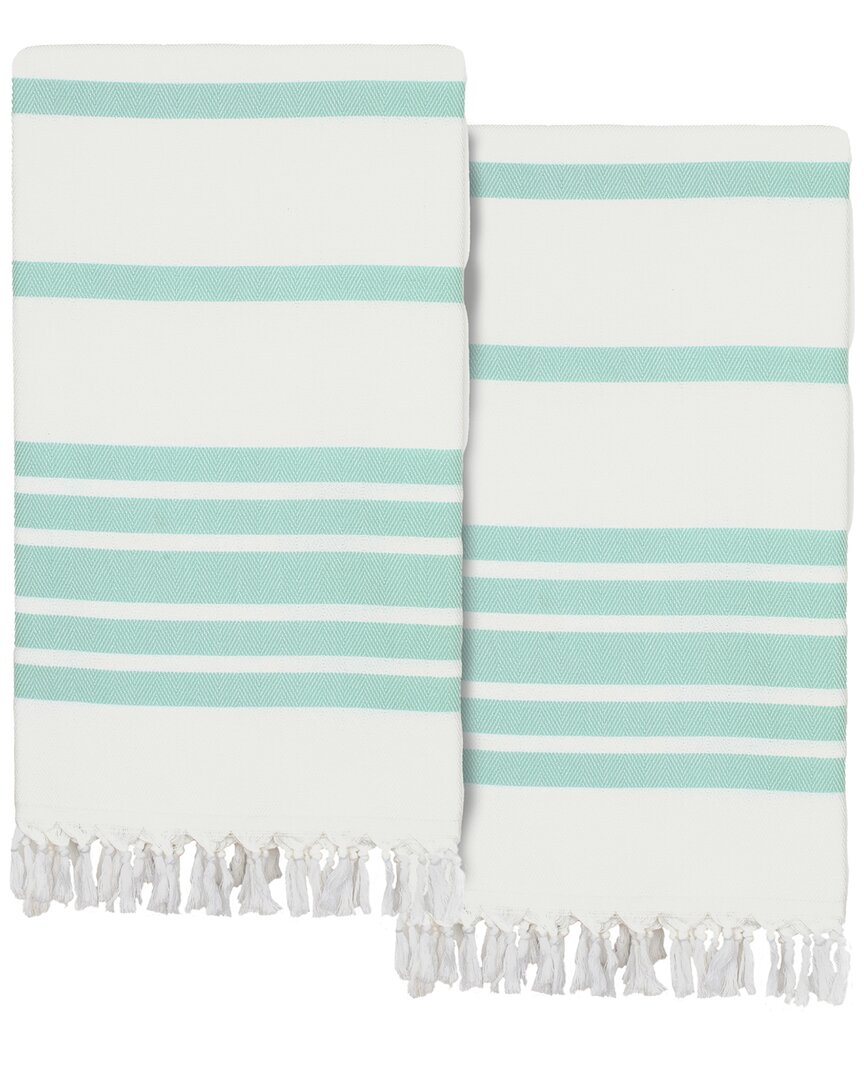 Linum Home Textiles Set Of 2 Herringbone Turkish Cotton Pestemal Beach Towels
