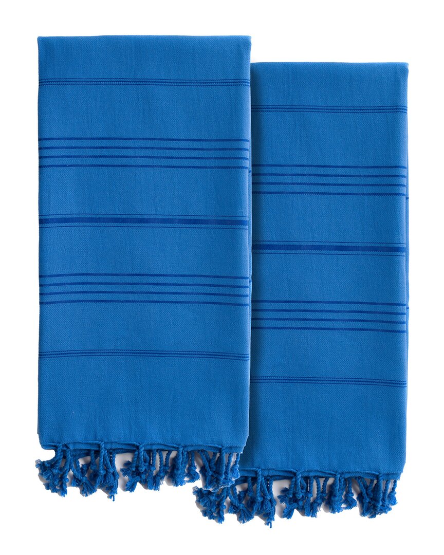 Linum Home Textiles Set Of 2 Summer Fun Turkish Cotton Pestemal Beach Towels