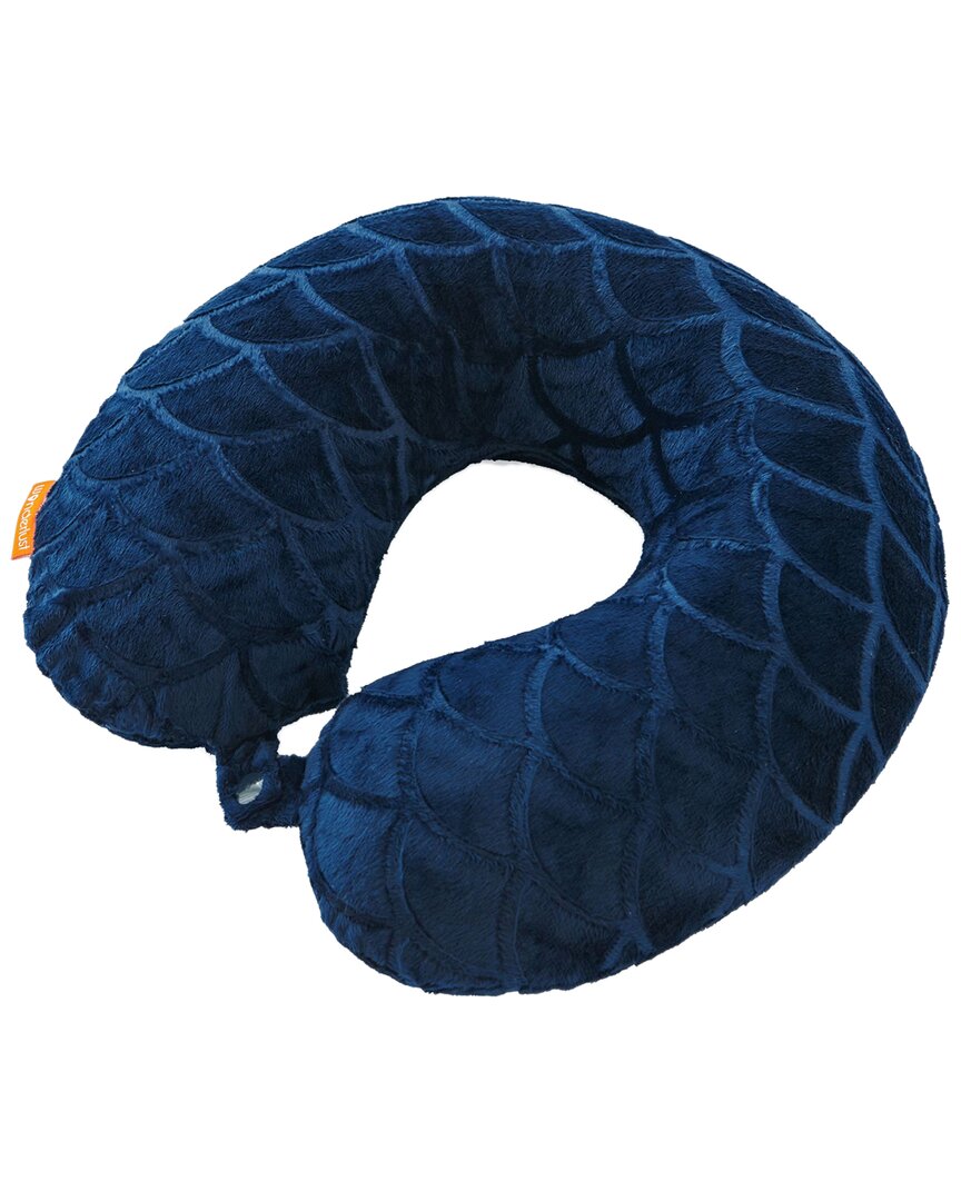 Wonderlust Memory Foam Travel Neck Pillow In Blue