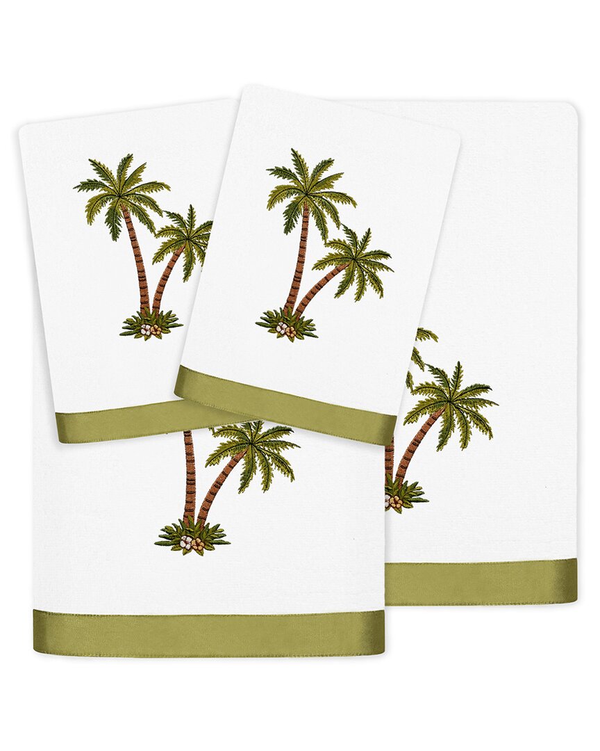 Linum Home Textiles Palmera 4pc Embellished Turkish Cotton Towel Set