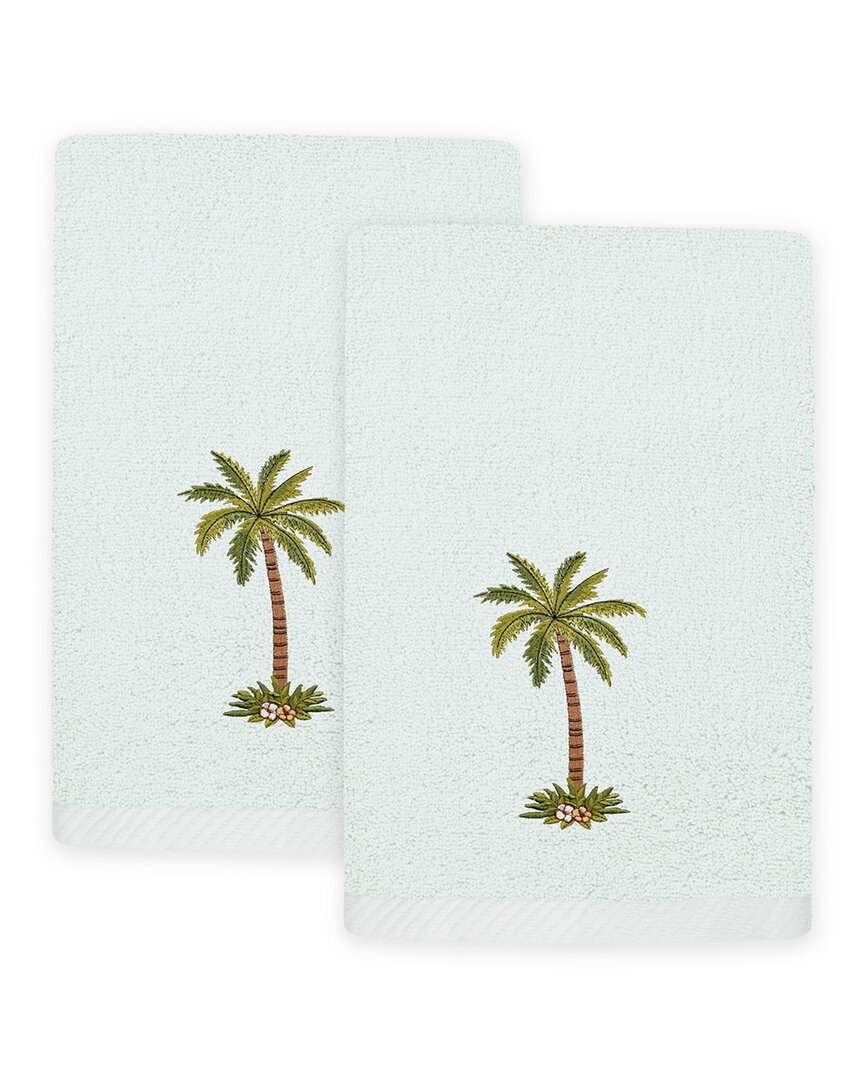 Linum Home Textiles Palmera 2pc Embellished Turkish Cotton Fingertip Towel Set