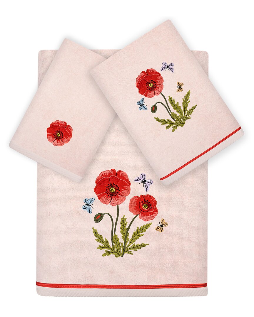 Linum Home Textiles Polly 3pc Embellished Turkish Cotton Towel Set