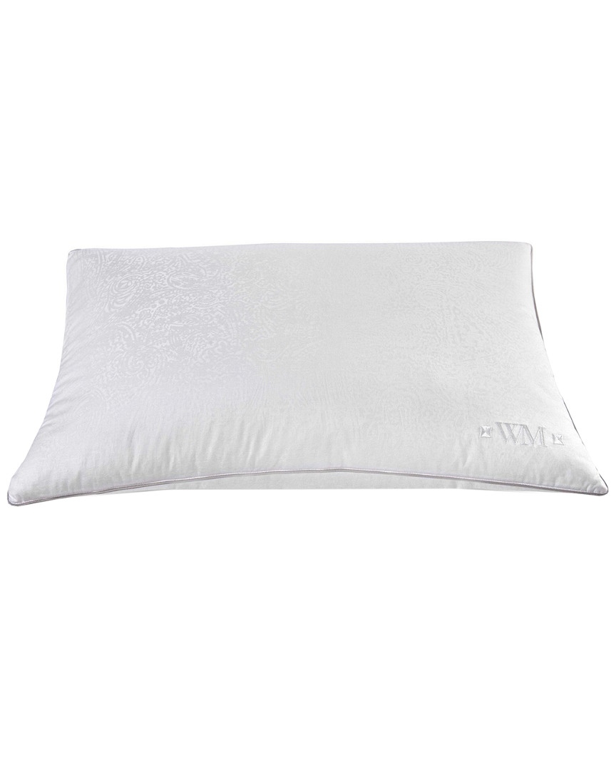 Wesley Mancini Collection Down Blend Jacquard Gusseted Pillow With Removab In White