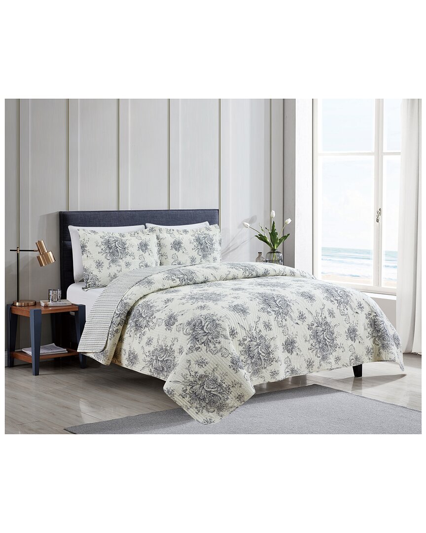 Melange Home Toile Rev Quilt Set