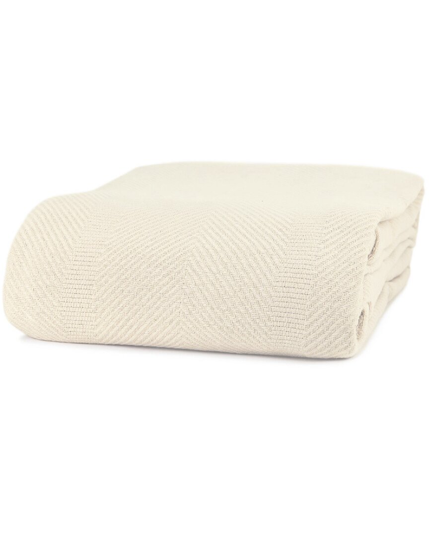 Melange Home Solid Cotton Blanket In Neutral