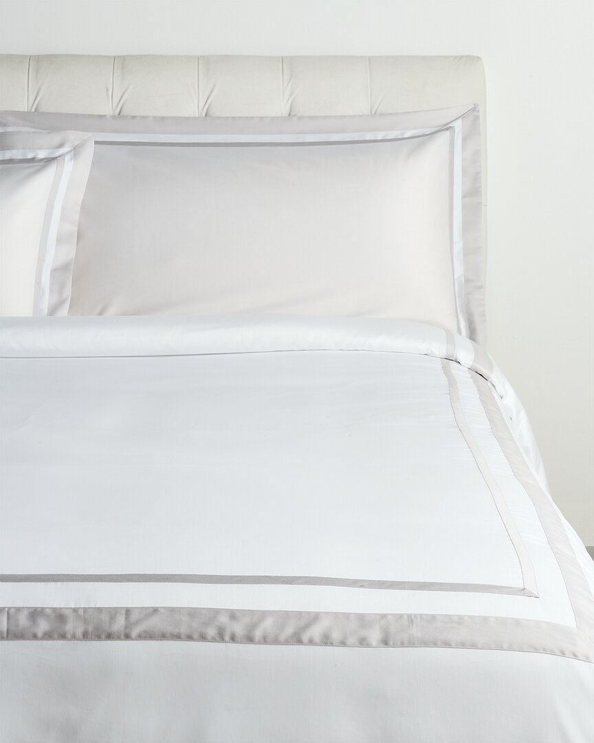 Dea Italian Linens Sinfonia Toscana Prato Embroidered Duvet Set In White