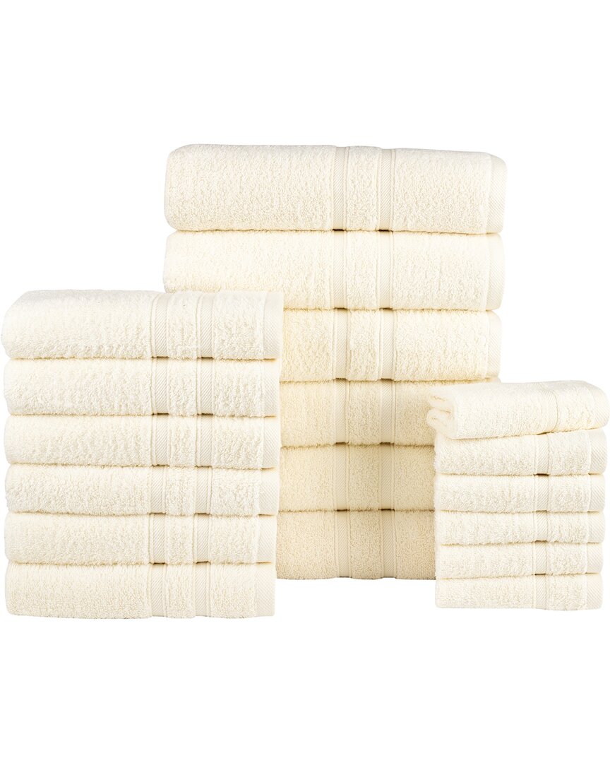 Bibb Home 18pc Zero Twist Egyptian Cotton Towel Set