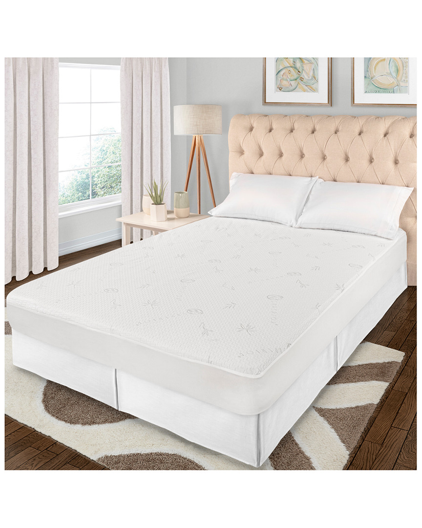 Superior Waterproof Rayon From Bamboo Blend Hypoallergenic Mattress Protector In White