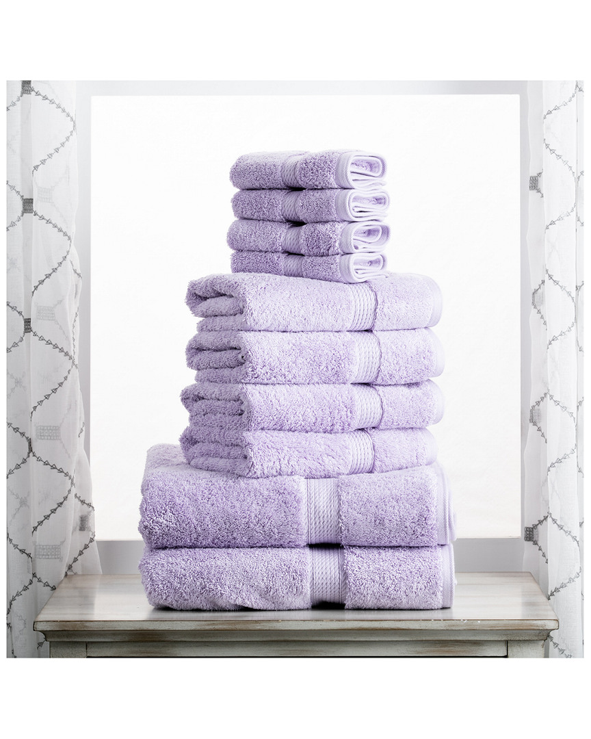 Superior Highly Absorbent 10pc Ultra Plush Towel Set In Purple