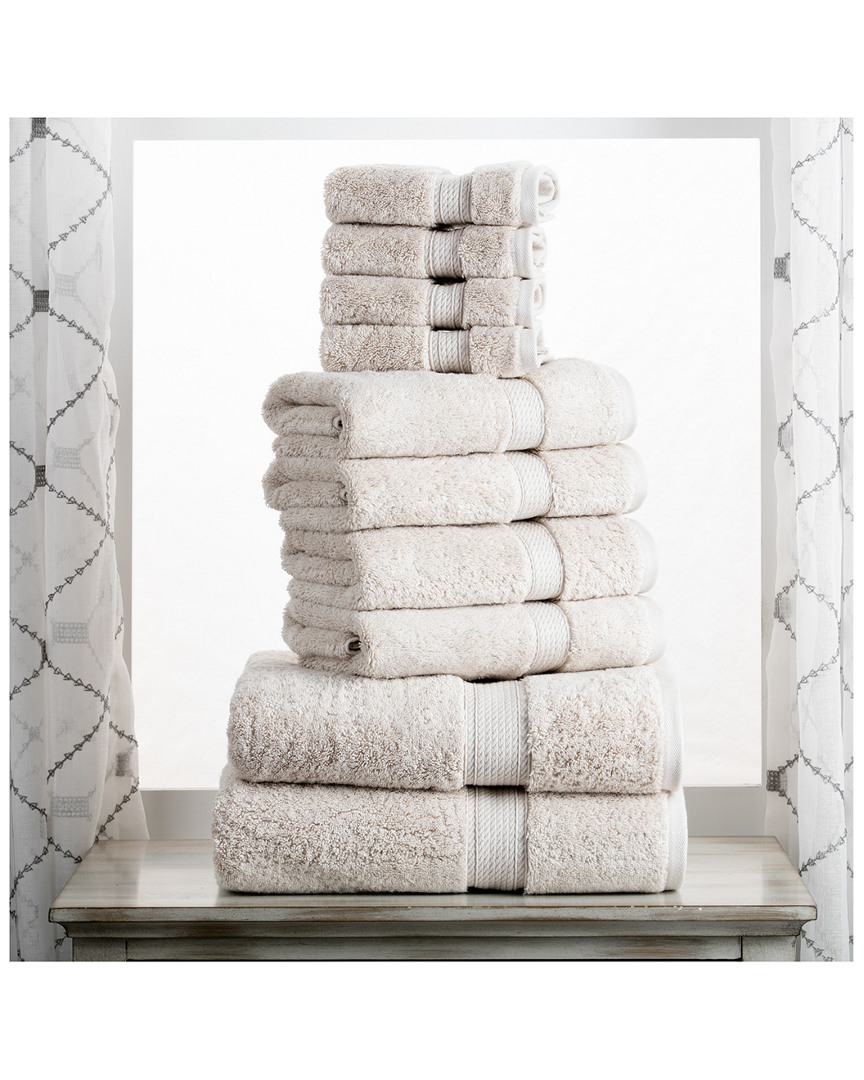 Superior Highly Absorbent 10pc Ultra Plush Towel Set In Stone