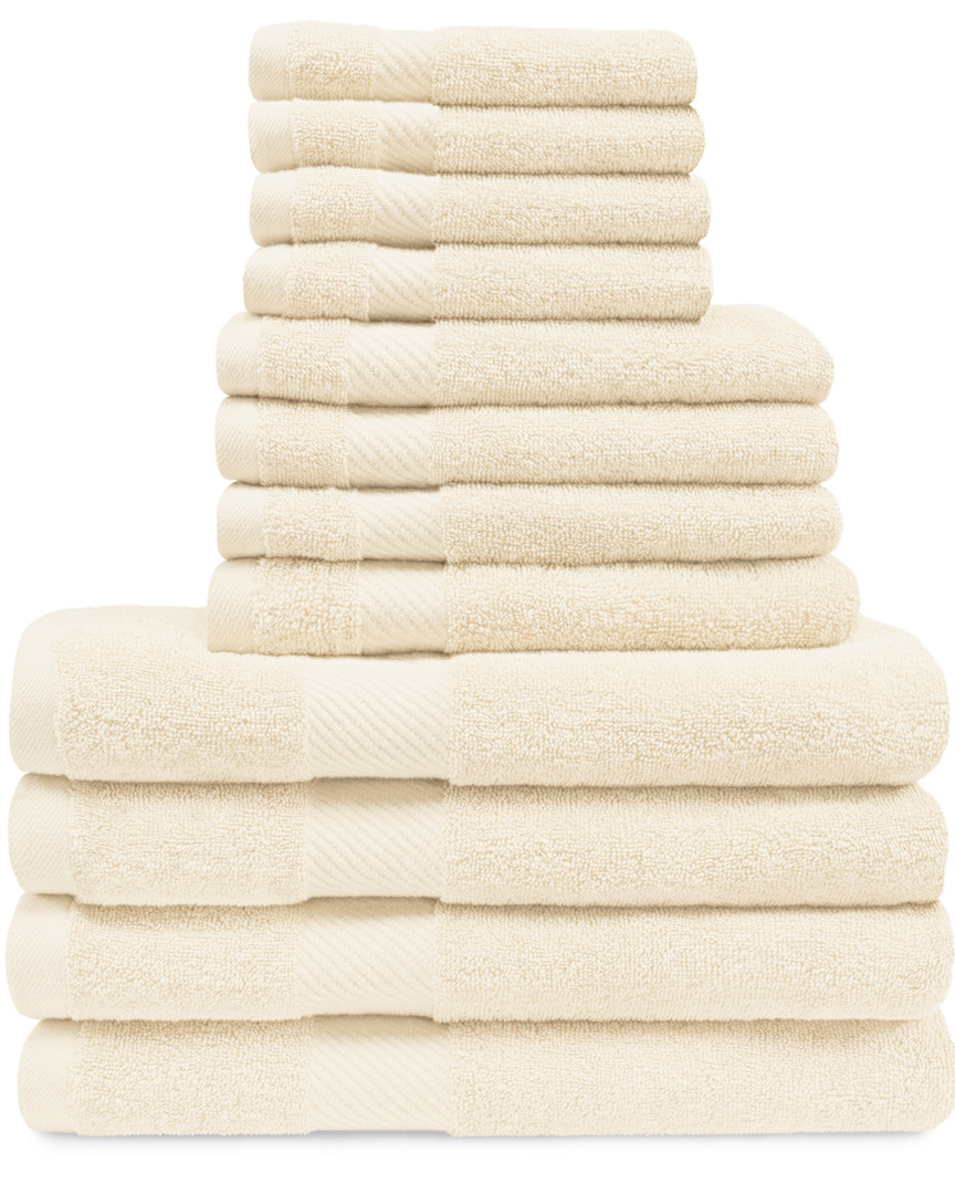 Superior Highly Absorbent 12pc Towel Set In Ivory