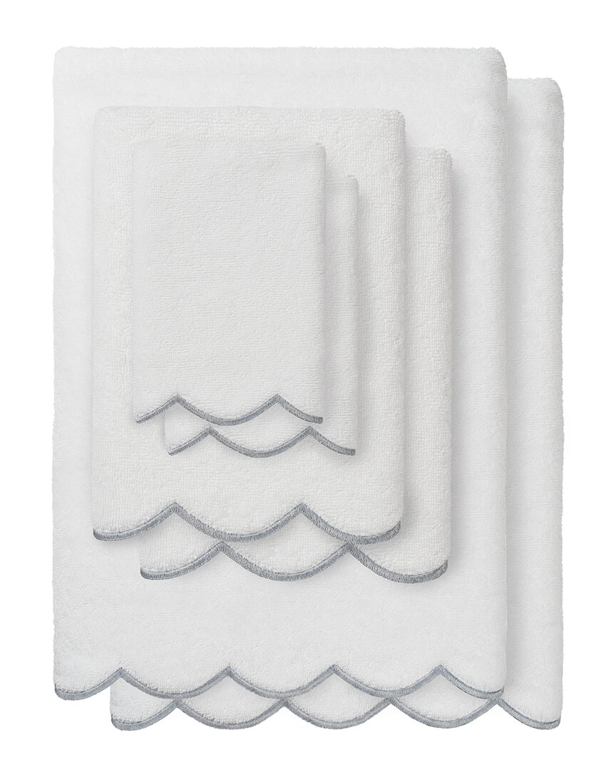 Linum Home Textiles 100% Turkish Cotton Adornia Scallop 6pc Towel Set
