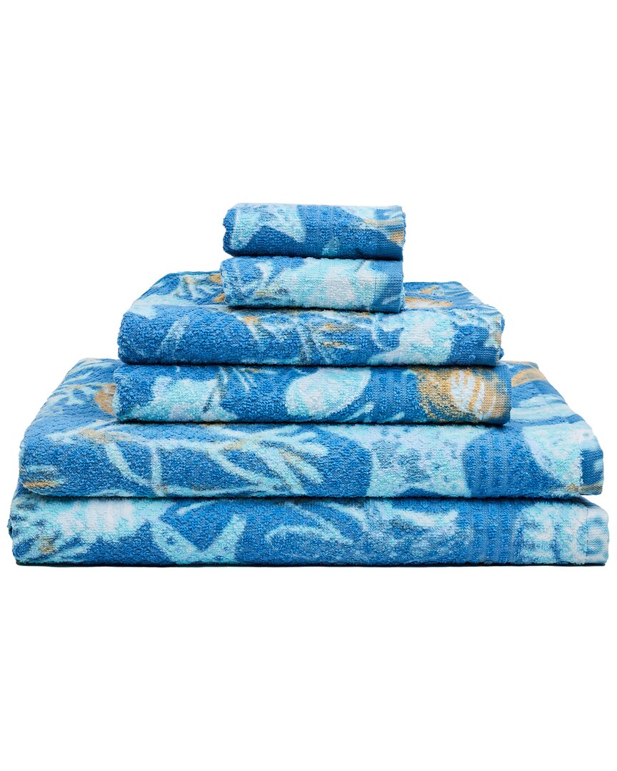 Premier Bath 6pc Printed Velour Bath Towel Set