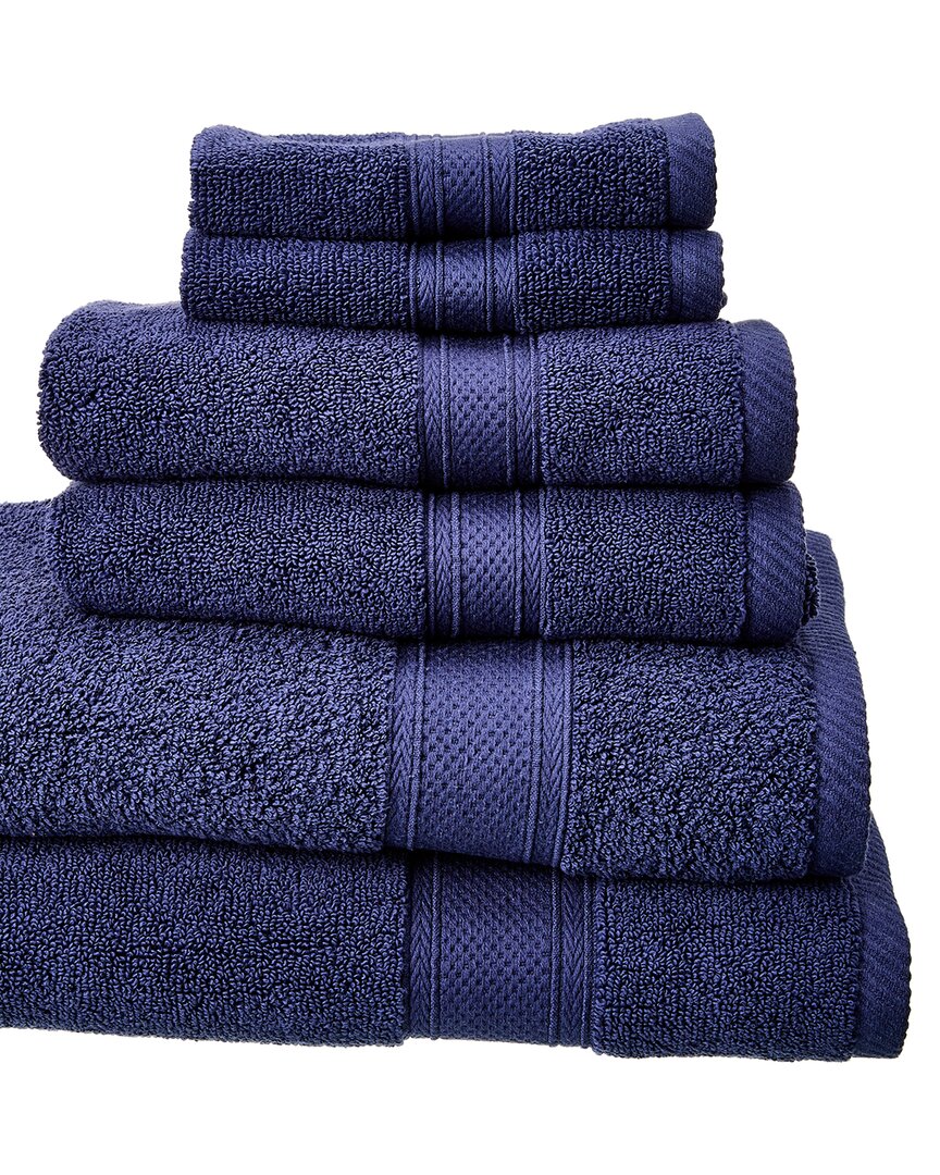 Espalma Zero Twist Hotel 6pc Bath Towel Set In Blue