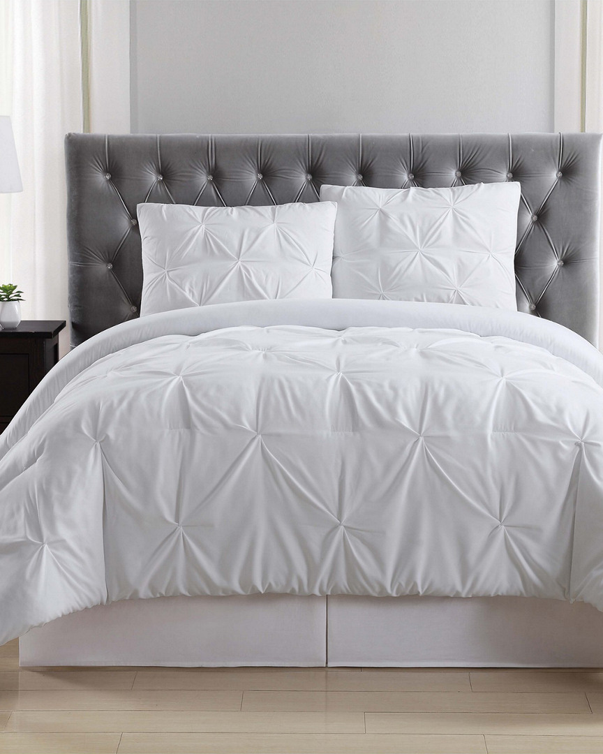 Truly Soft Pleated White Comforter Set