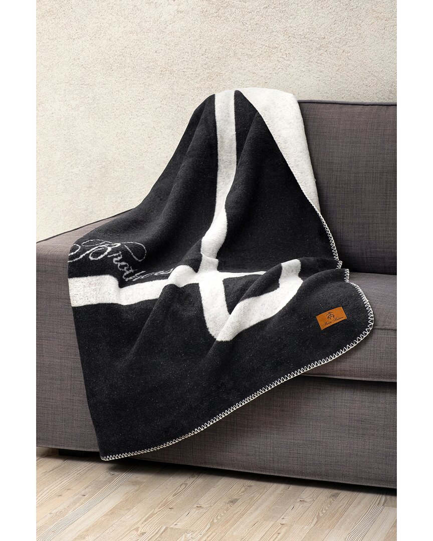 Brooks Brothers Geo Border Luxury Cotton Throw