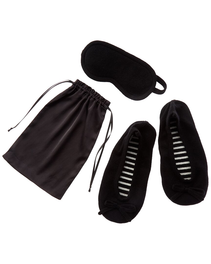 Sofia Cashmere Sofiacashmere Cashmere Ballet Slipper & Eye Mask Set With Drawstring Pouch