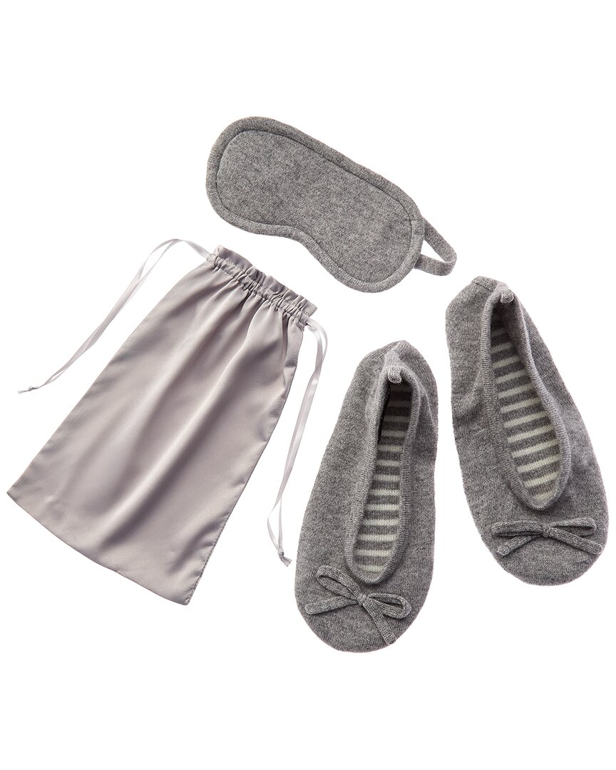 Sofia Cashmere Sofiacashmere Cashmere Ballet Slipper & Eye Mask Set With Drawstring Pouch
