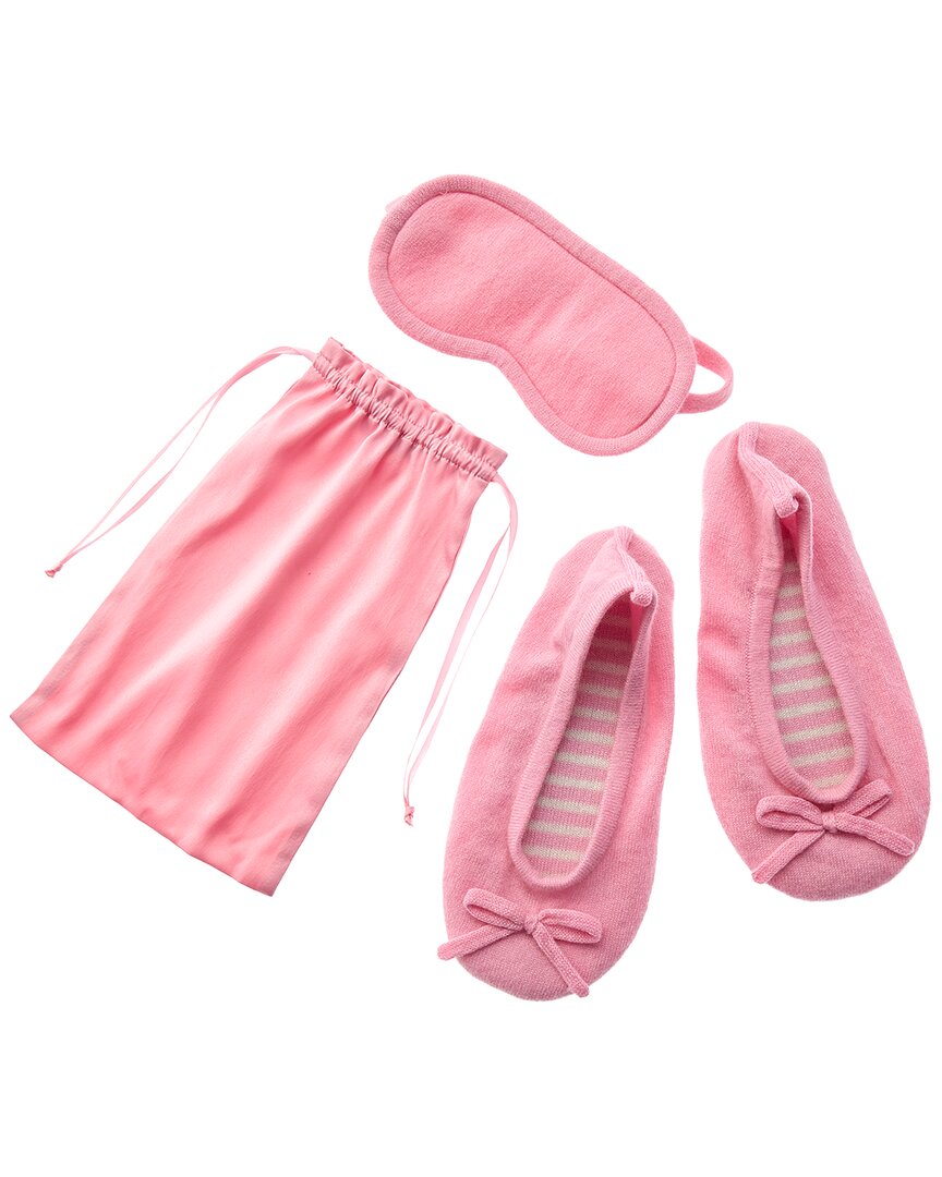 Sofia Cashmere Sofiacashmere Cashmere Ballet Slipper & Eye Mask Set With Drawstring Pouch