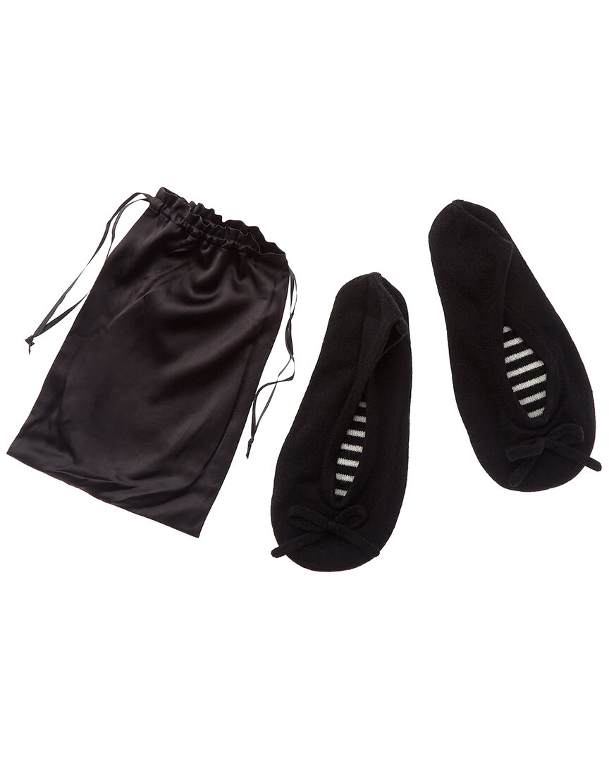 Sofia Cashmere Sofiacashmere Cashmere Knitted Ballet Slipper With Drawstring Pouch
