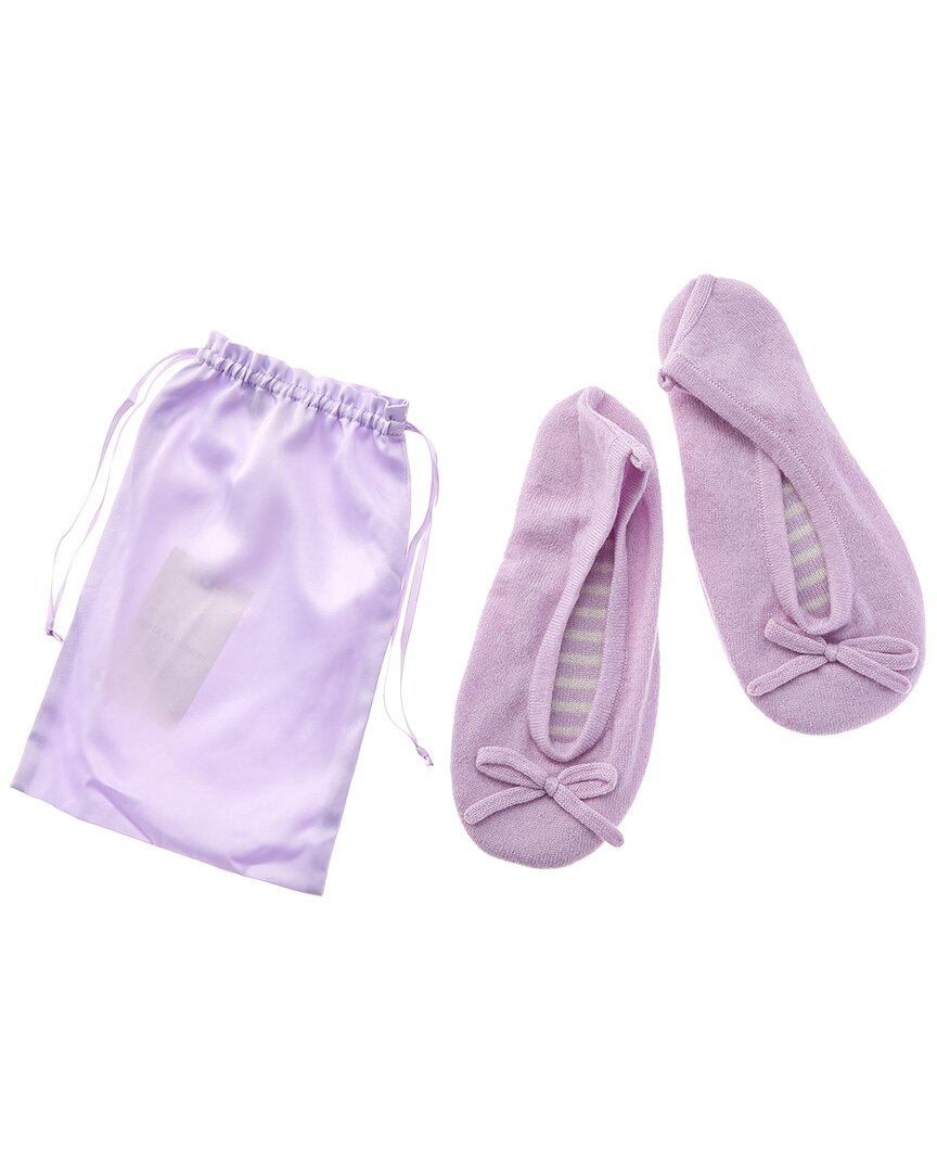 Sofia Cashmere Sofiacashmere Cashmere Knitted Ballet Slipper With Drawstring Pouch