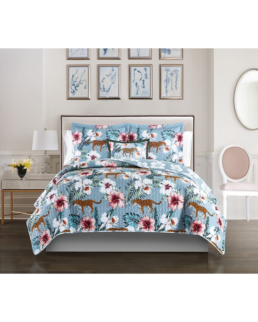 Chic Home Orythea Reversible Quilt Set In Blue