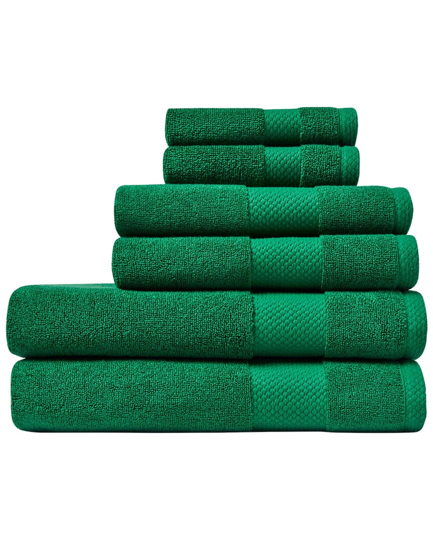 Lacoste Heritage Supima Cotton 6-Piece Towel Set, 2 Bath Towels, 2 Hand  Towels, 2 Washcloths, Croc Green