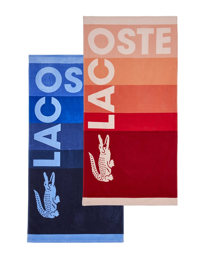 LACOSTE LACOSTE OMBRE BLOCK BEACH TOWEL SET