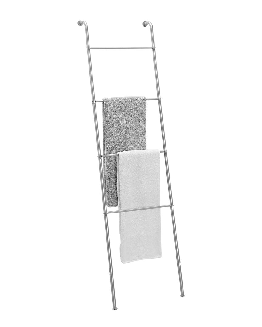 Shop Sunnypoint Free Standing Ladder Towel Rack In Silver