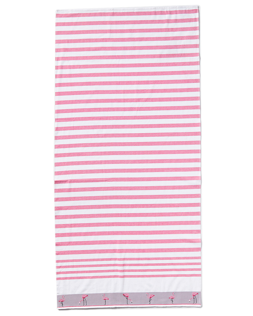 Image of Dohler Vanguard Flamingo Border Beach Towel