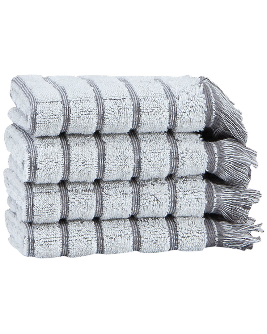 Ozan Premium Home Antique 4pc Washcloths In Grey