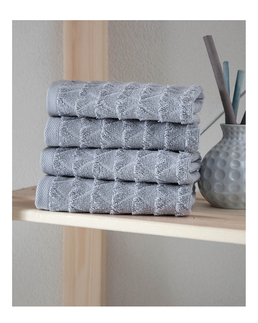 Ozan Premium Home Azure 4pc Washcloth In Grey