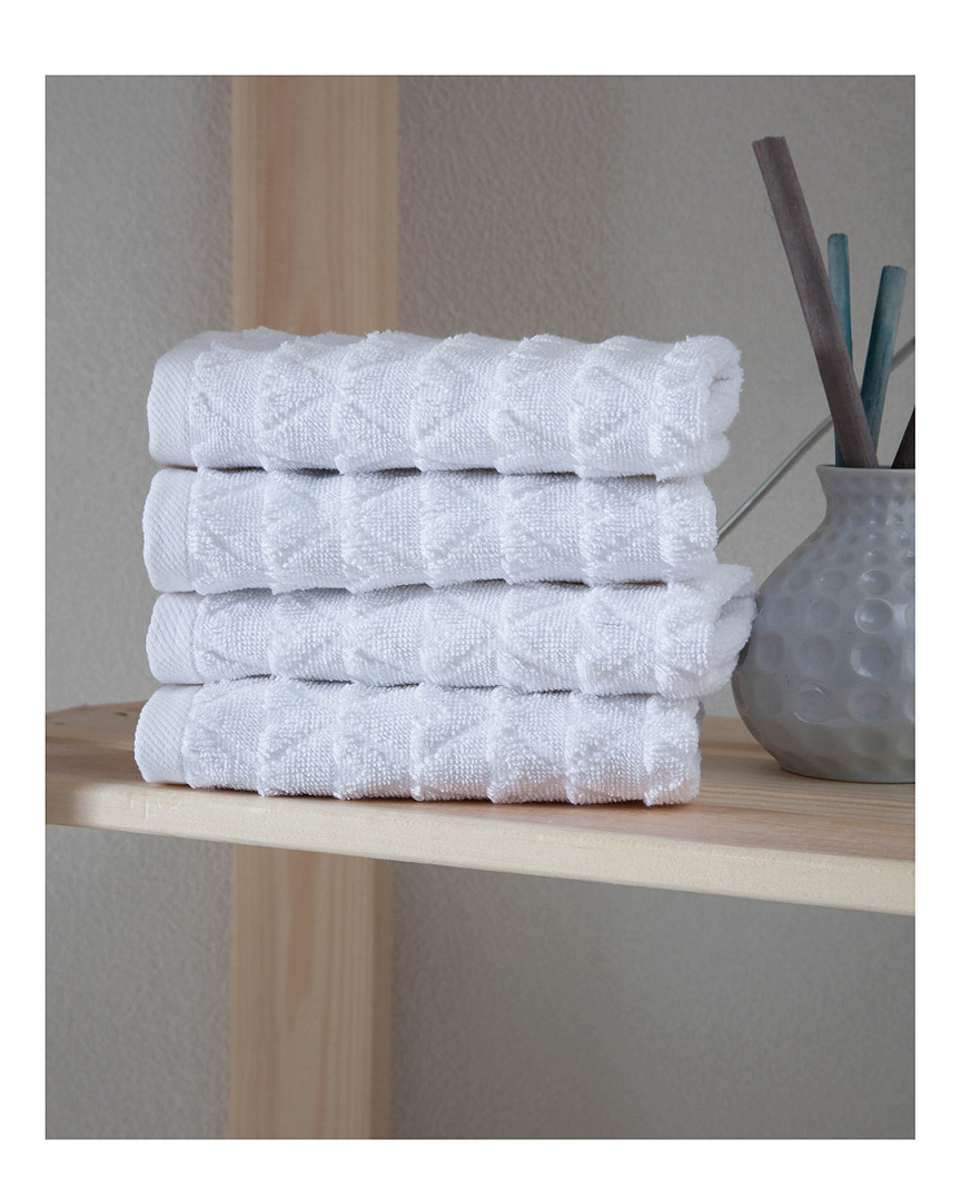 Ozan Premium Home Azure 4pc Washcloth In White