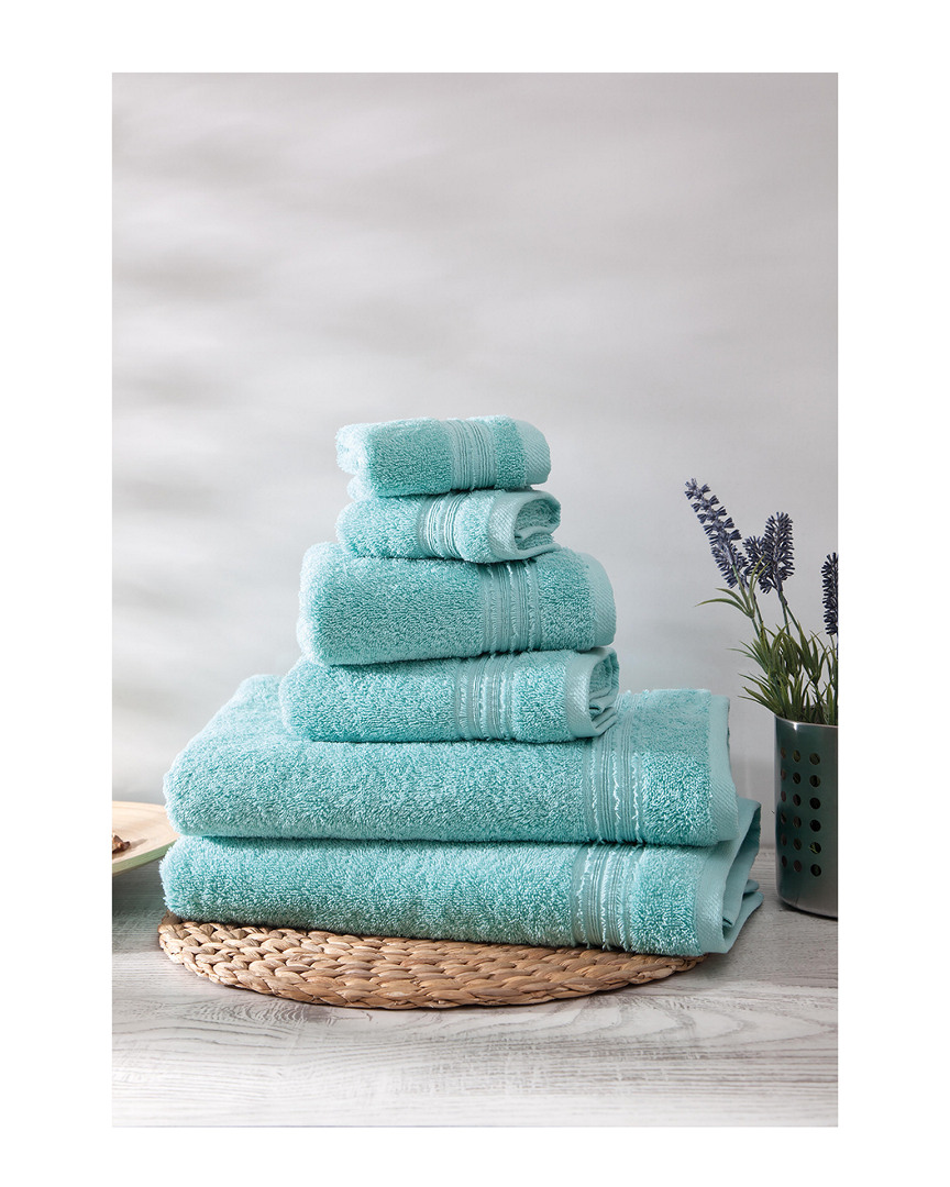 Ozan Premium Home Cascade 6pc Towel In Aqua