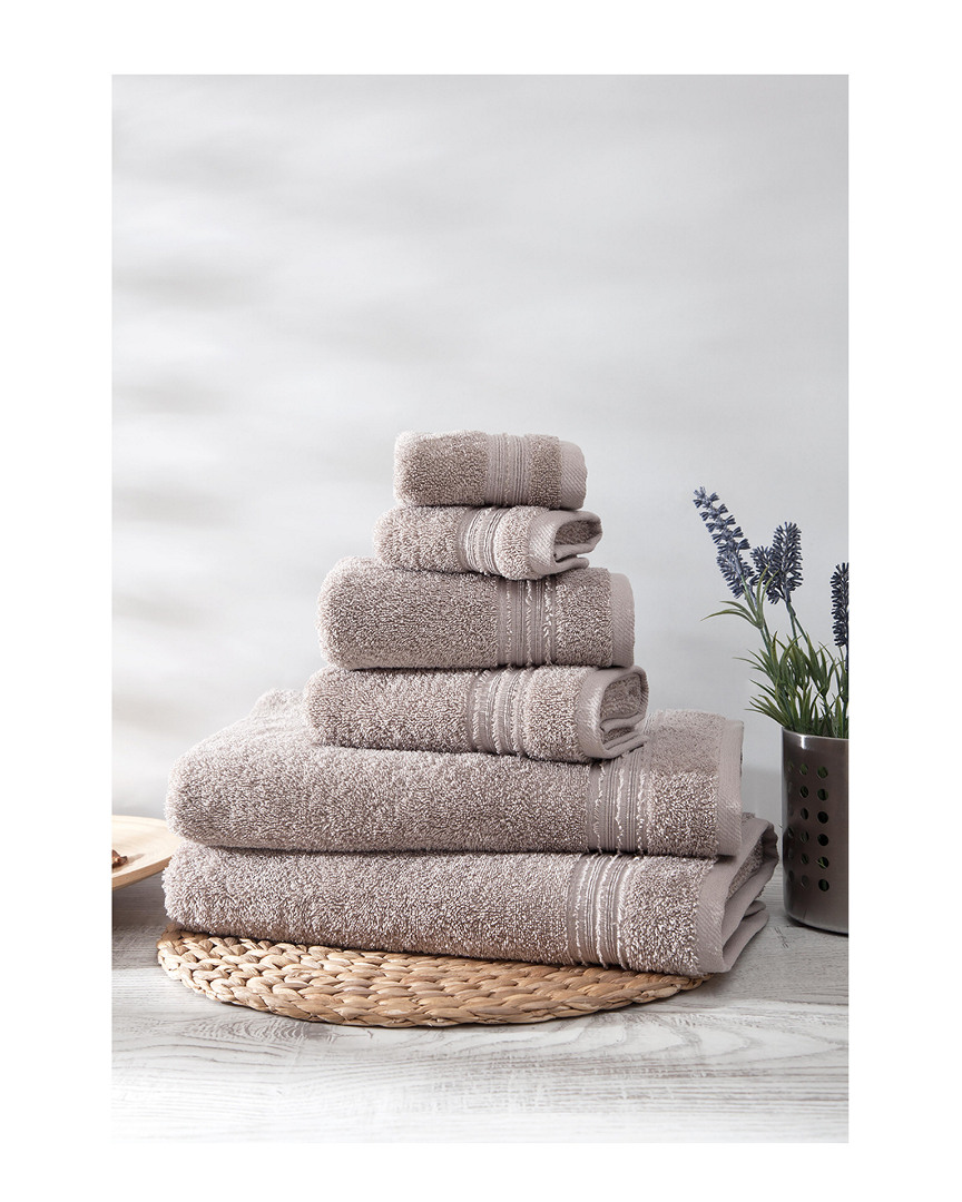 Ozan Premium Home Cascade 6pc Towel In Taupe