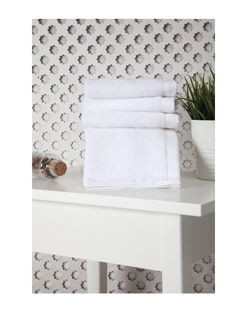 Ozan Premium Home Horizon Washcloths Set Of 4 In White