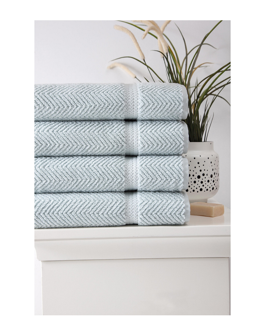 Ozan Premium Home Maui Bath Towels Set Of 4 In Aqua