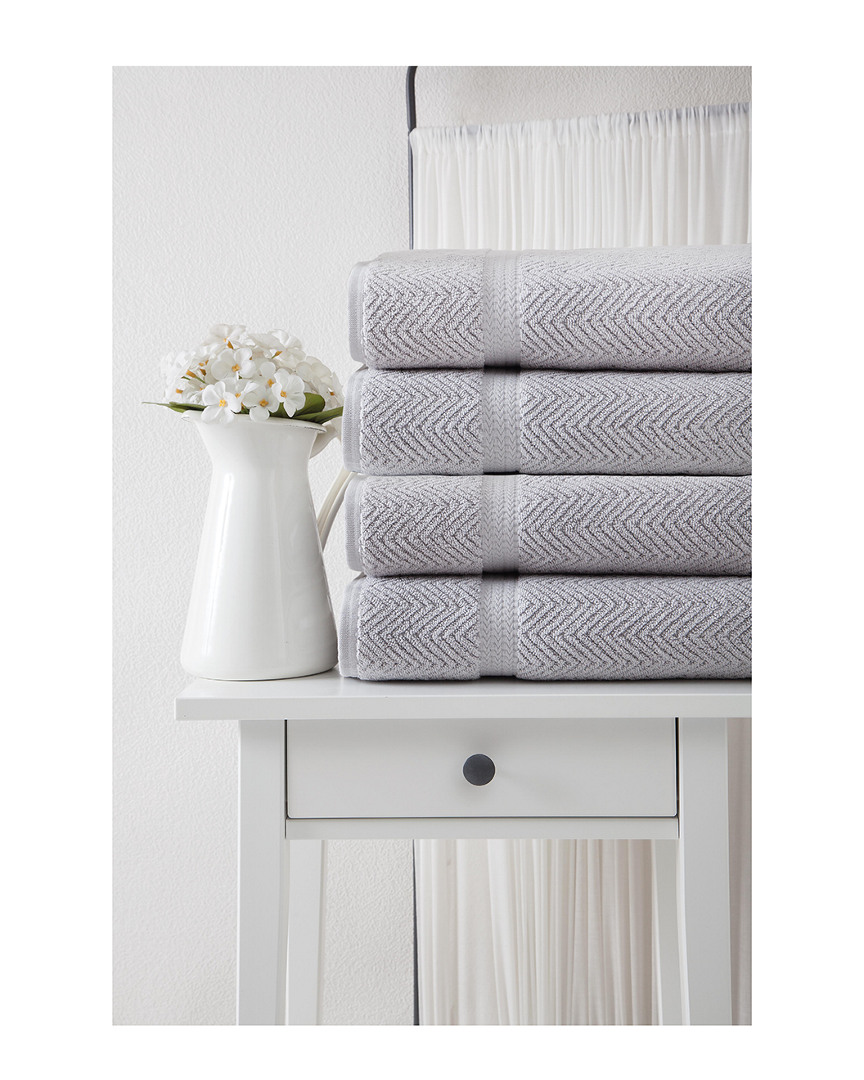 Ozan Premium Home Maui Bath Towels (set Of 4) In Grey