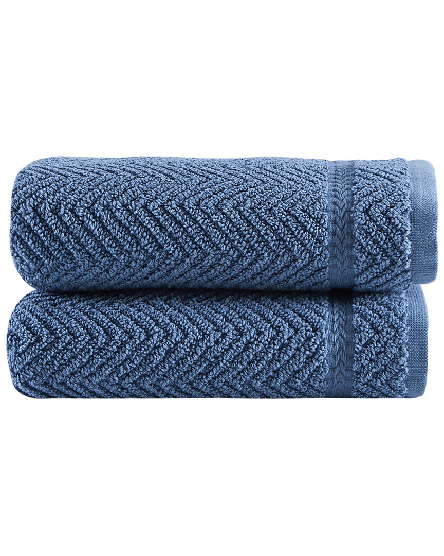 Ozan Premium Home Maui Hand Towels Set Of 2 In Blue