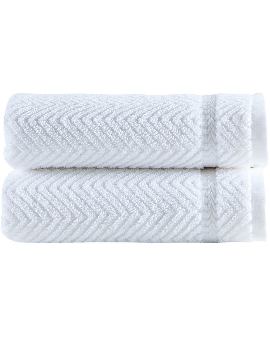 Ozan Premium Home Maui Hand Towels Set Of 2 In White