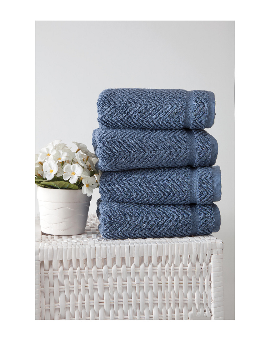Ozan Premium Home Maui Hand Towels Set Of 4 In Blue