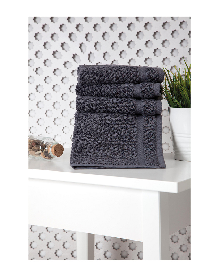 Ozan Premium Home Maui Washcloths Set Of 4 In Grey