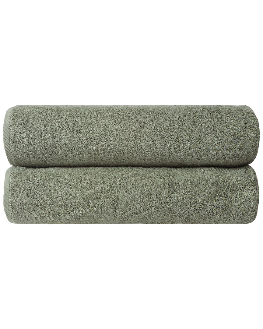 Ozan Premium Home Opulence Bath Sheets Set Of 2 In Olive