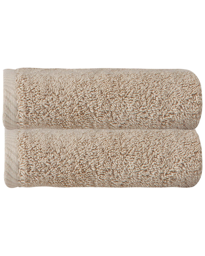 Ozan Premium Home Opulence Hand Towel Set Of 2 In Sand