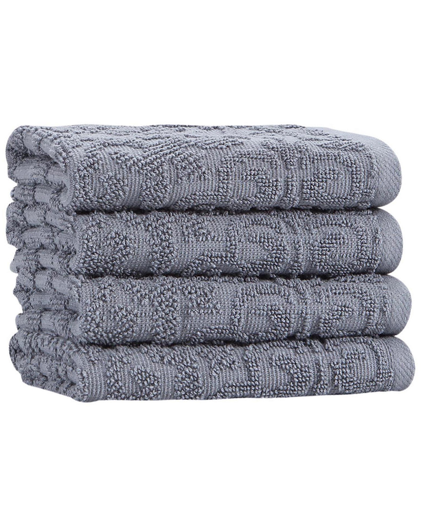 Ozan Premium Home Patchouli 4pc Washcloth In Grey