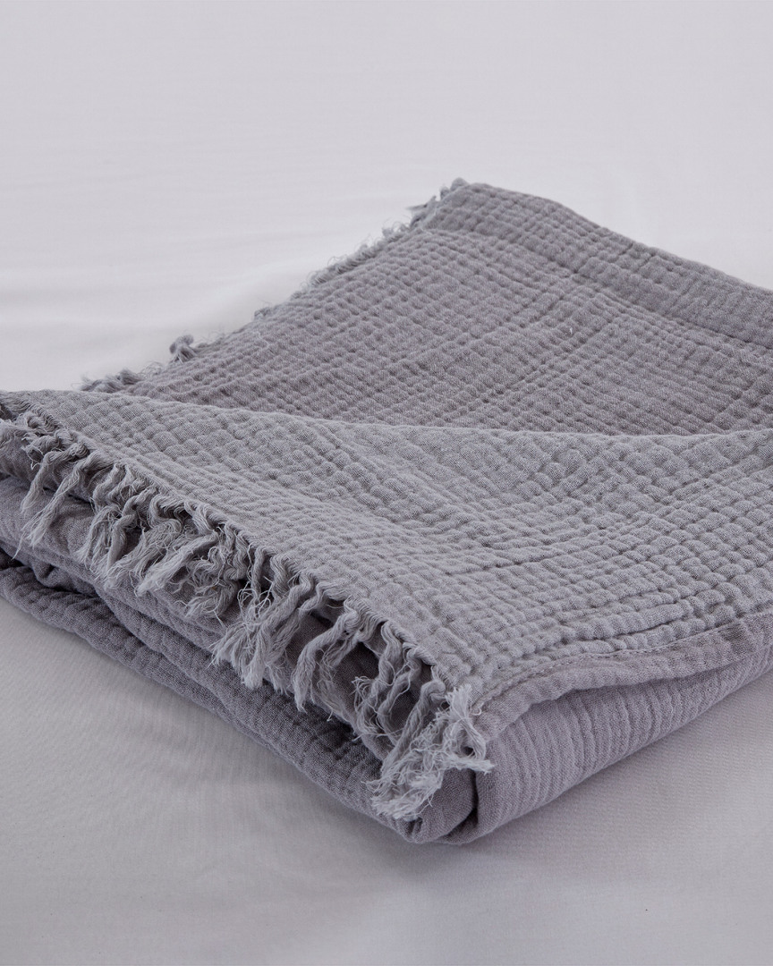 Modern Threads Reversible Cotton Throw In Grey