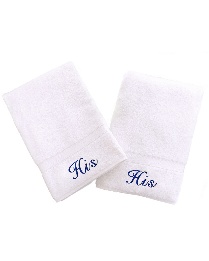Linum Home Textiles His And His 2pc Hand Towel Set In White