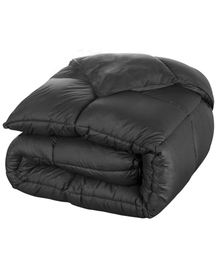 Shop Superior Oversized Reversible All-season Down Alternative Comforter In Black
