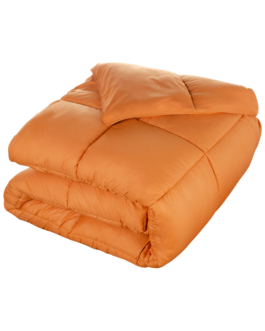 Shop Superior Oversized Reversible All-season Down Alternative Comforter In Orange