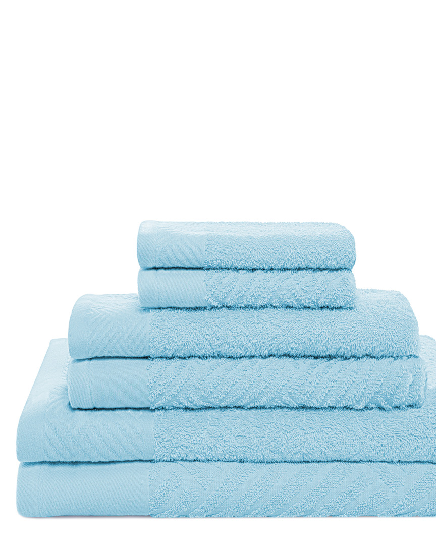 Superior Basketweave Jacquard And Solid 6pc Towel Set